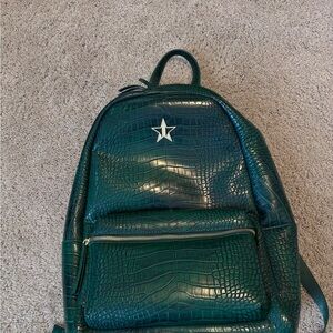 Jeffree Star Emerald Croc-Embossed Star Backpack